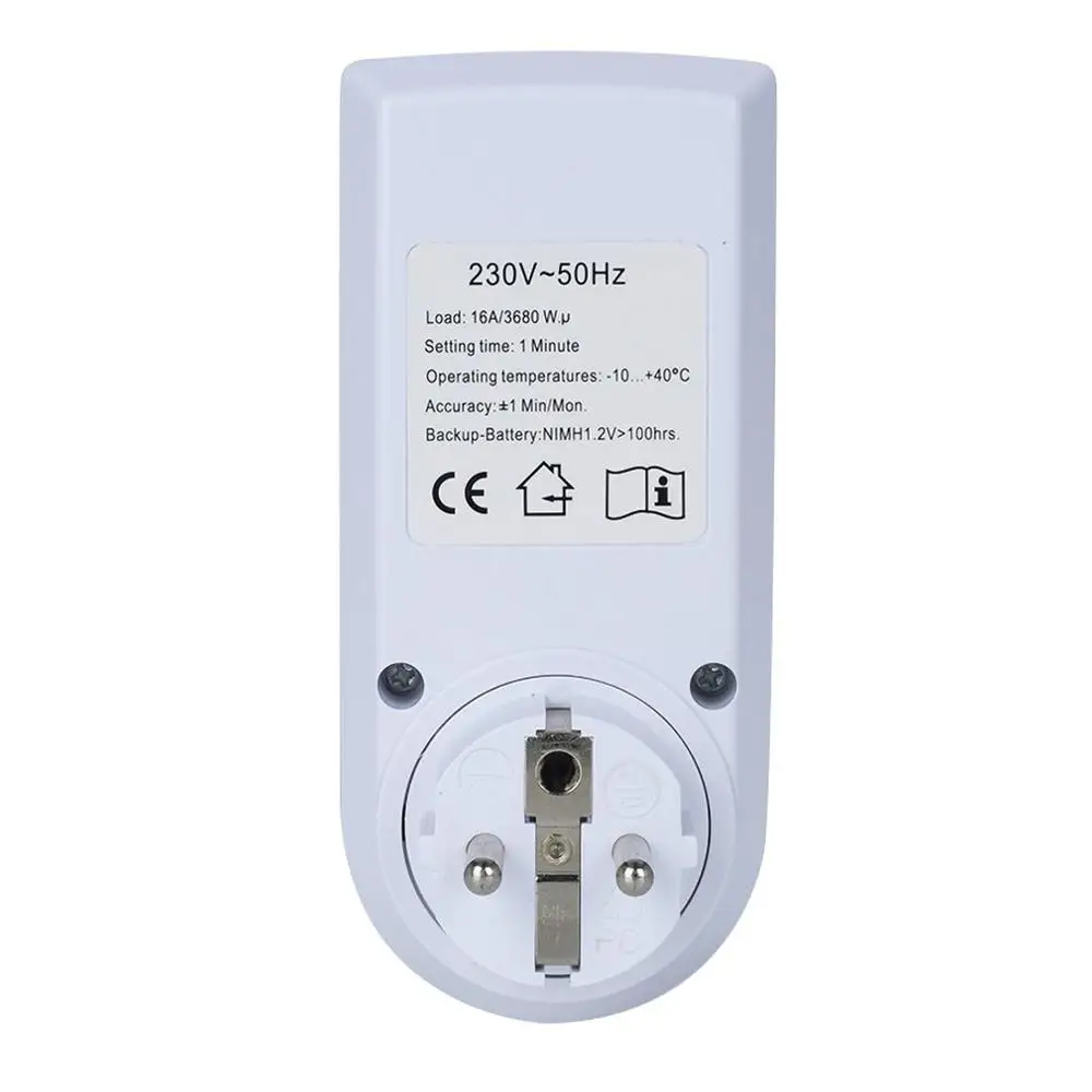 

Digital Big Screen Timer Switch Socket Timer Power Meter Electronic Outlet Socket Programmable Setting for Kitchen