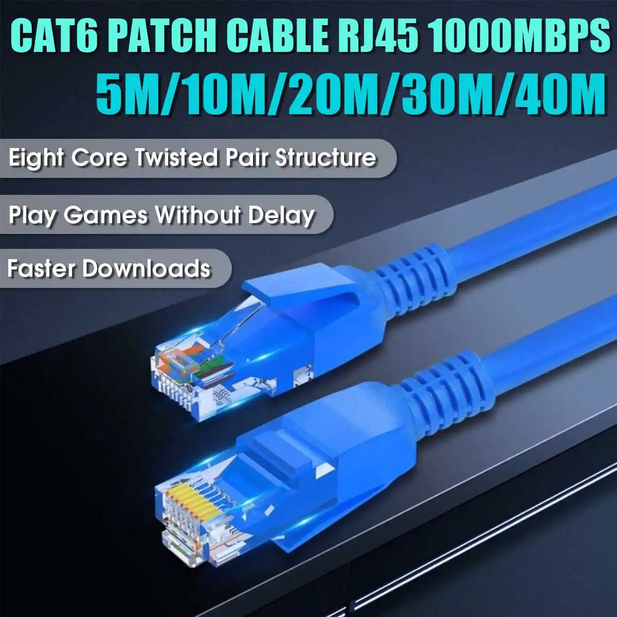 Blanco deleyCON 30m Cat.6 Ethernet Gigabit LAN Cable de Red RJ45 CAT6 Cable de Conexión U/UTP Compatible con Cat.5 Cat.5e Cat.6a Cat.7 