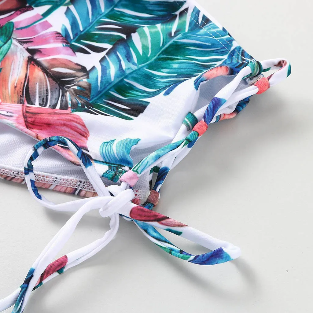 Bikini trajes de ba�o Femmes Beachwear Women Falbala High Waisted Bikini Set PushUp Swimsuit Bathing New Fashion Maillot de bain