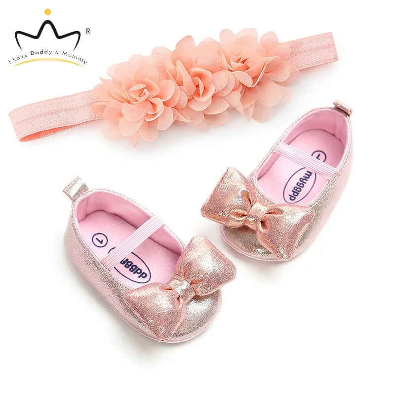 Newborn Baby Girl Bowknot Leater Shoes Sneaker Anti-slip Soft Sole Toddler 2018
