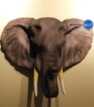 

RESIN AFRICAN ELEPHANT HEAD WALL DECOR CRAFTS ELEPHANT HEAD SIMULATED ANIMAL WALL DECORATION HOME DECORATION ACCESSORIES STATUE