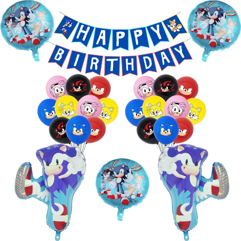 Новый звуковой Фольга шар баннер Ежик латексные шары супергерой Sega игровые