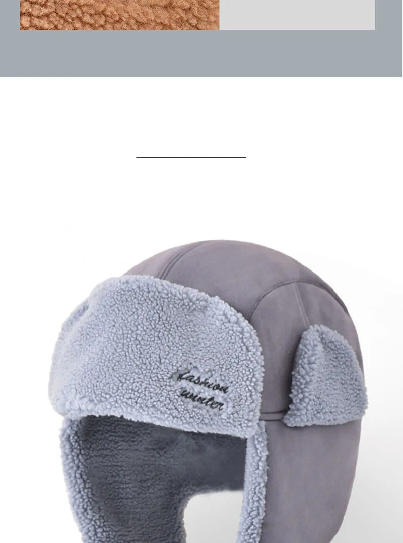 orange mad bomber hat Winter Outdoor Wool Windproof Warm Lei Feng Cap High Quality Men Women Solid Color Bomber Ear Flap Cap Ski Cold Anti Snow Hats mens leather bomber hat