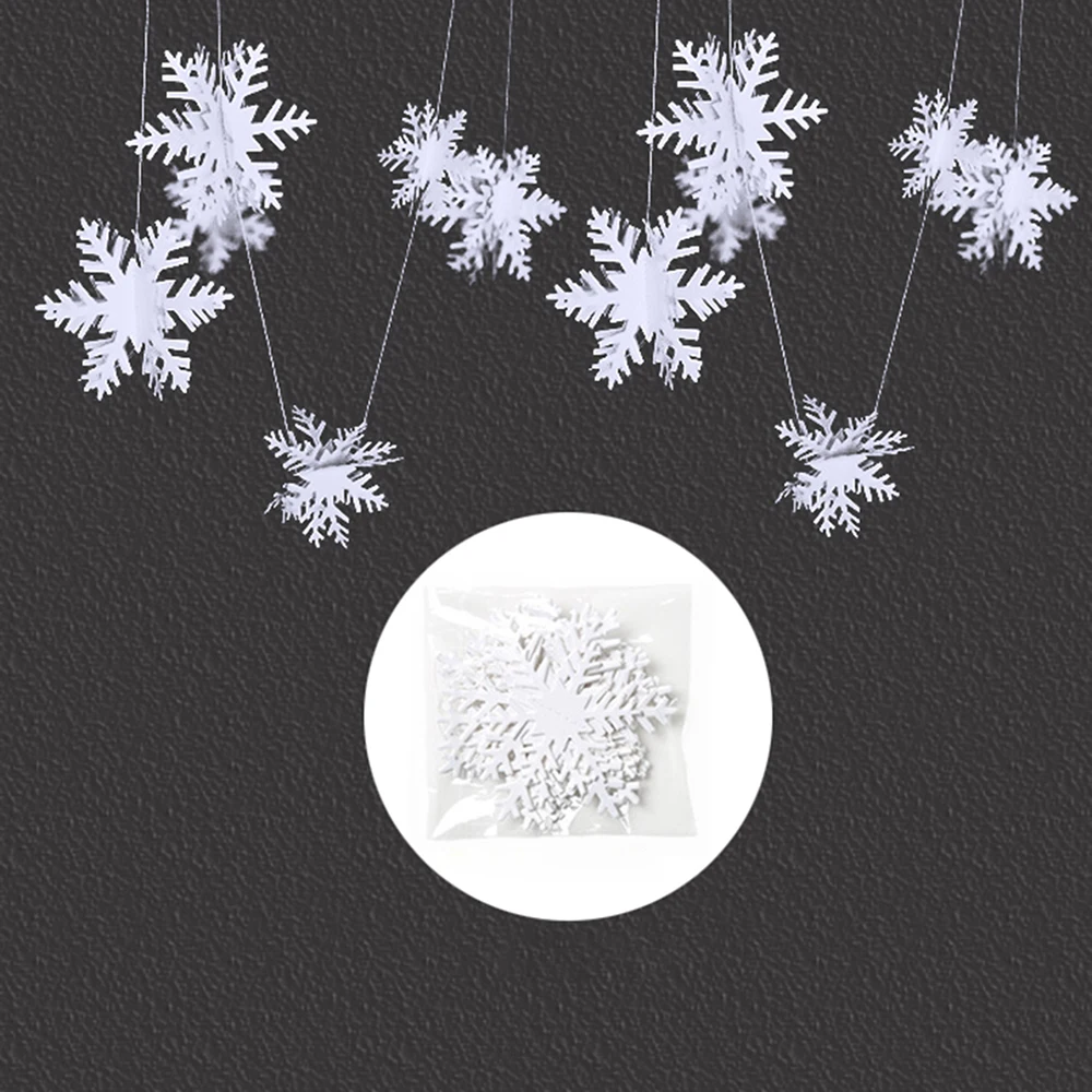 Рождественские белые хлопья снежные струны искусственные снежные рождественские украшения снежинки Рождественские елочные украшения вечерние зимние украшения