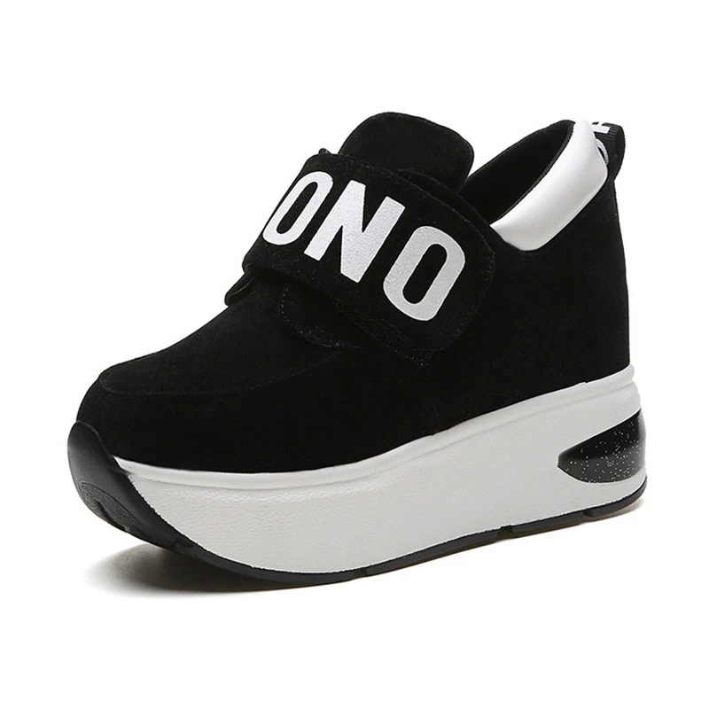 

Hidden Heel Platform Sneakers Women Lightweight Comfortable Vulcanize Shoes Height Increasing 9CM Casual Wedges Shoes For Women