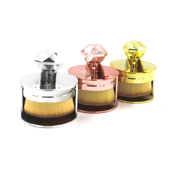 

Portable Makeup Brush O Shape Seal Stamp Foundation Powder Blush Liquid Cosmetic Face Make Up Brush with Holder