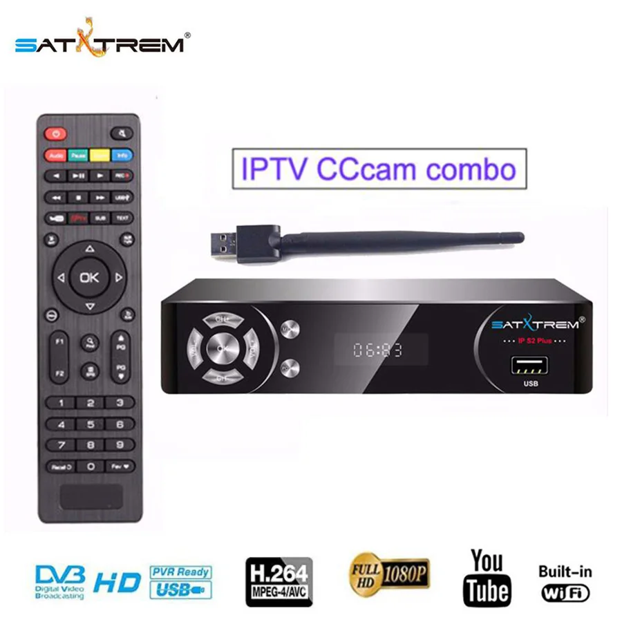 satxtrem ips2 iptv спутниковый ресиверwith usb wifi oscam cccam receptor azamerica телевизор ресивер тв тюнер скалер универсальный Приставка для цифрового ТВ для России