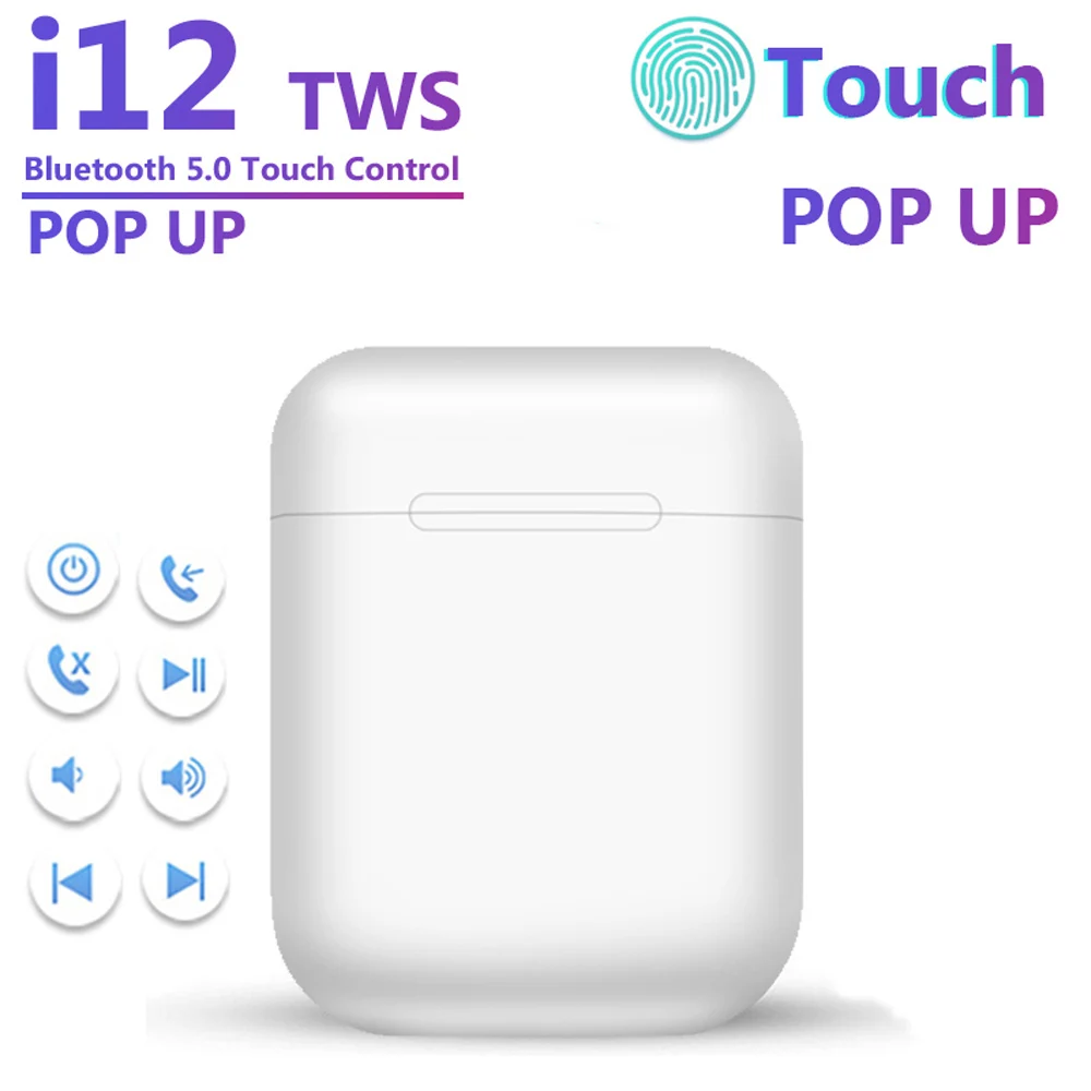 

i12 TWS Wireless Touch Control Earphone 5.0 Bluetooth Hands Free Business Sport Stereo Earbuds For iPhone Xiaomi Huawei Samsung
