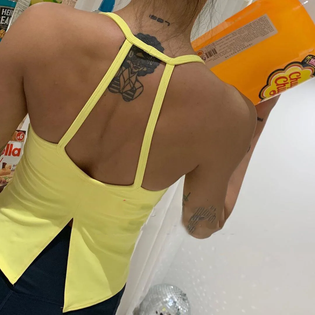 

Yoga Vest Women's 2019 New Style Beauty Back Slit Sports Fitness Tops Running Dance Training Camisole