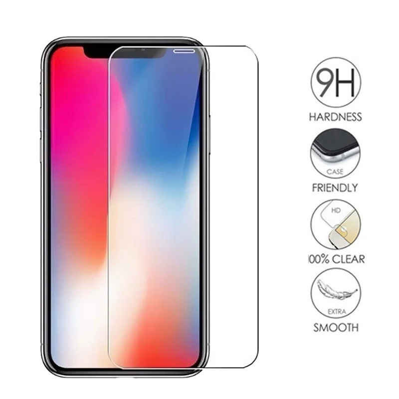 10 шт. закаленное стекло для iPhone 11 Pro Max X XR XS 6s 7 8 Plus SE 2020|Защитные стёкла и плёнки| |