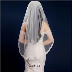 Высококачественная свадебная вуаль свадебные аксессуары короткая фата невесты без гребня белая кружевная вуаль TS310