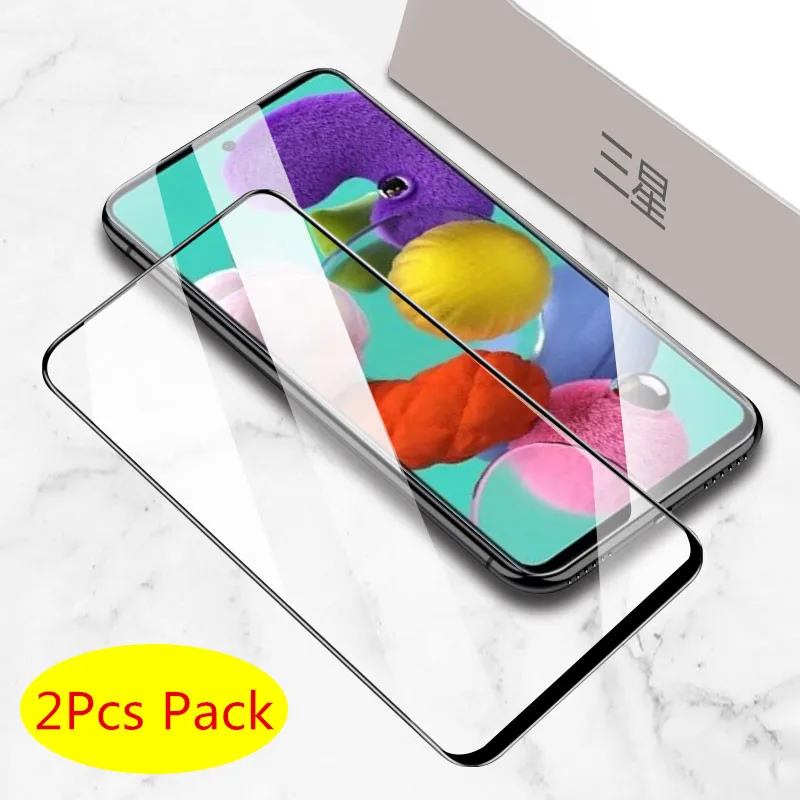 

2 Pcs Tempered Glass For Samsung Galaxy A51 Screen Protector Anti-Explosion Fully Cover Protective Film For Samsung Galaxy A71