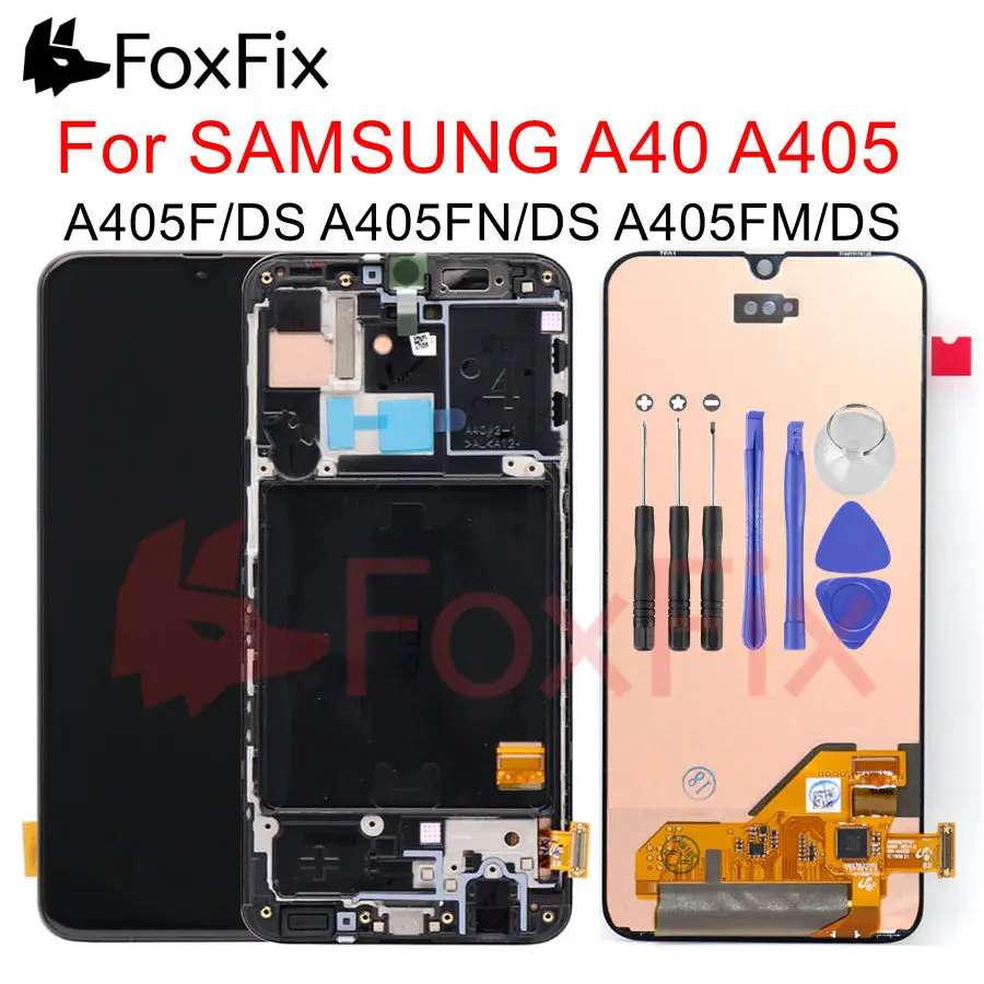 AMOLED ЖК-дисплей для samsung Galaxy A40 A405 A405F A405FN/DS ЖК-дисплей сенсорный экран в сборе с рамкой для samsung A40 ЖК-замена