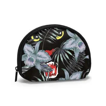 

Women Wallets Zipper Small Wallet Short Credit Card Coin Purse FemaleHunting Panther Hiding In The Jungle