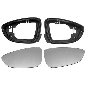 

Heated Front Rearview Wing Mirror Glass For VW Passat B7 2011-15 for Beetle 2012-16 European High Version Housing Frame trim