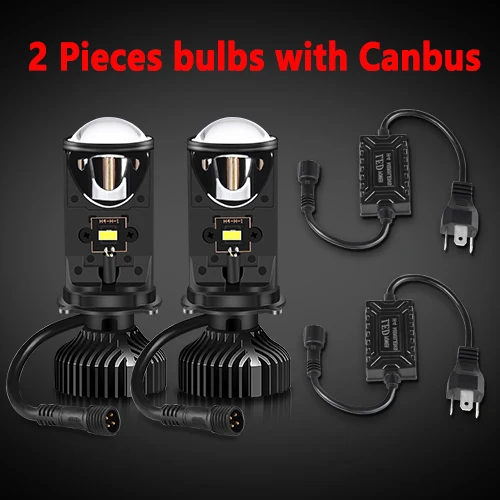 2 pieces with canbus Can-bus H4 светодиодный светильник лампы Мини объектив проектора 50 Вт 9003 Hi Lo луч фары 20000LM 5500 к Conversion Kit 12V автомобилей лампы 2 шт - Испускаемый цвет: 2 pieces with canbus
