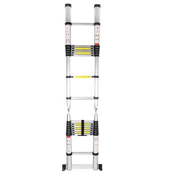 

16-Step Dual Joints Aluminum Stretchable Ladder Black & Silver