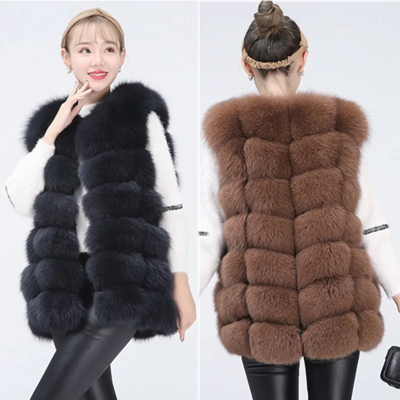 BEIZIRU real Fur Fox Vest Short Waistcoat woman natural winter warm Real Natural fox Fur Vest sleeveless silver fox vest