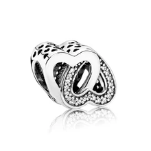 Серебро 925 пробы, Настоящее 1:1, 791880cz, переплетенный Шарм любви, женский ювелирный браслет