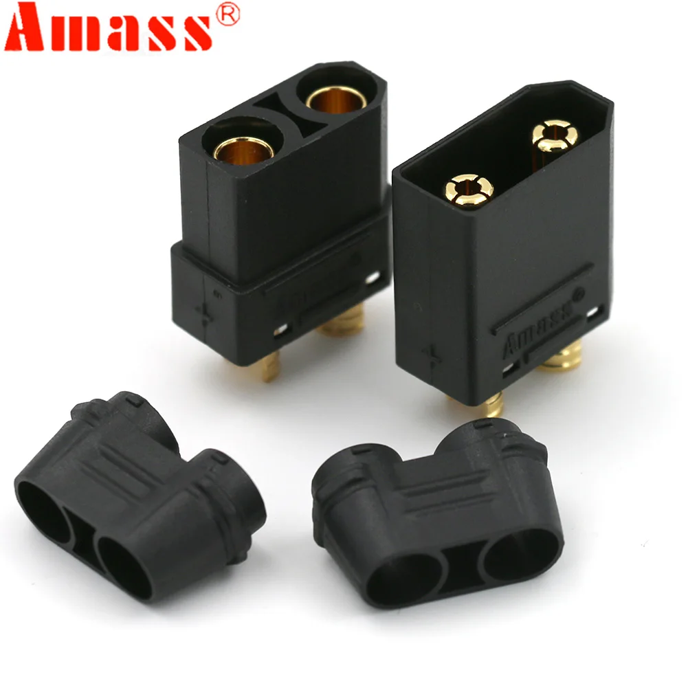4pcs/lot Amass XT90 Battery Connector Set 4.5mm Male Female Gold Plated Banana Plug For RC Model Battery (2 pair)