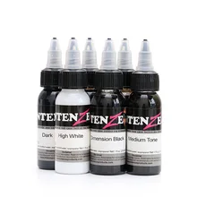 6Pcs Permanent Tattoo Ink Body Painting Pigment Tattoo Paint 1oz/Botttle black Professional Beauty Permanent Tattoo PaintArt