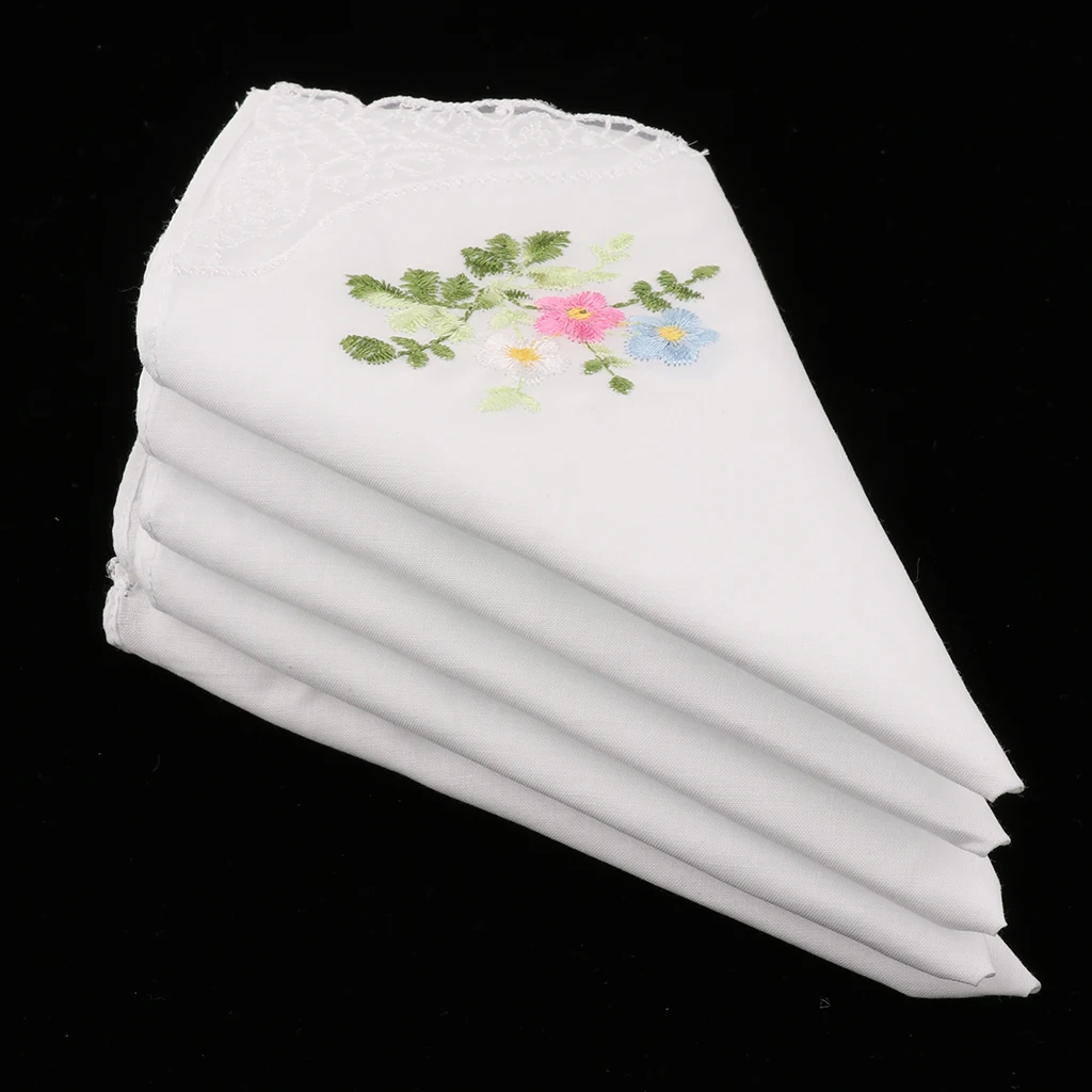 Paquet de 30 Mouchoir en Coton Doux Blanc pour Femme Dames Mouchoirs Mouchoirs de Mariage Bricolage