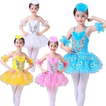 

Girls Child Professional White Swan Lake Ballet Tutu Costume Girls Children Ballerina Dress Kids Ballet Dress Princess Dancewear