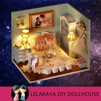 

DIY Cute Dollhouse Happy Moment Handmade Furniture Miniature Forest Wooden Doll House Building Assembling Crafts Gift for Girls