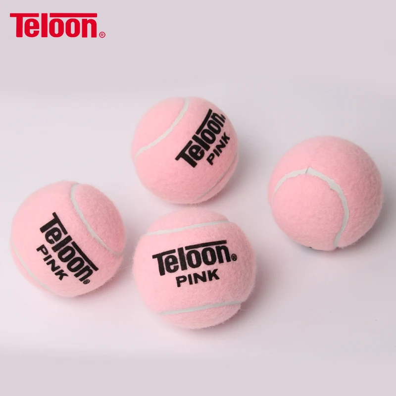 Розовые тренировочные мячи TELOON для тенниса износостойкие высокоэластичные