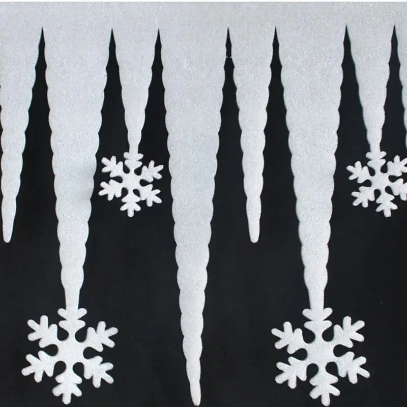 2pcs/lot Artifical White Snowflake Snow Ice Strip Xmas Decor Ornament Party Window Christmas Overvalue Flake Decoration | Дом и сад