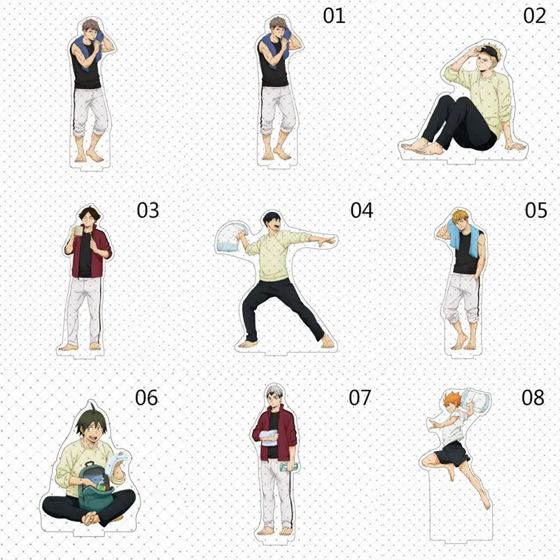 

1 шт. Новинка Haikyuu Hinata Kageyama Tsukishima sugawa семейная фигурка на акриловой подставке пластина Держатель Топпер аниме Karasuno игрушка