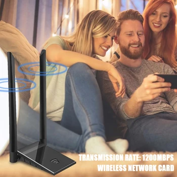 

USB 3.0 WiFi Adapter AC1200 Dual Band 2.4GHz 5GHz Wireless LAN Network Card 6dB Gain Antenna Wi-Fi Dongle Receiver for PC