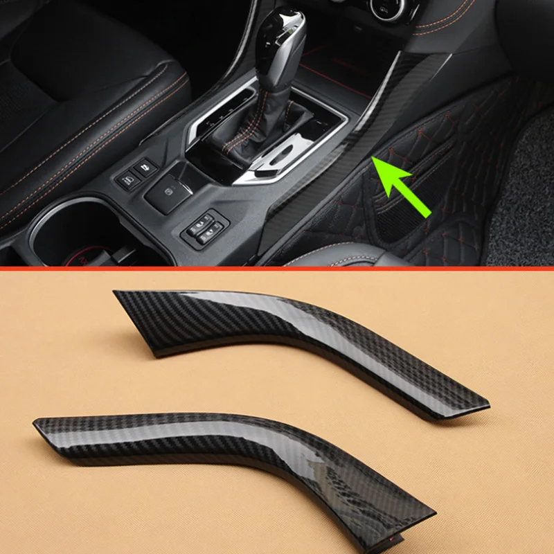 

2Pcs LHD for Subaru XV Crosstrek 2018 2019 Interior Mouldings Real Carbon Fiber Style Gear Shift Box Panel Strips Trim