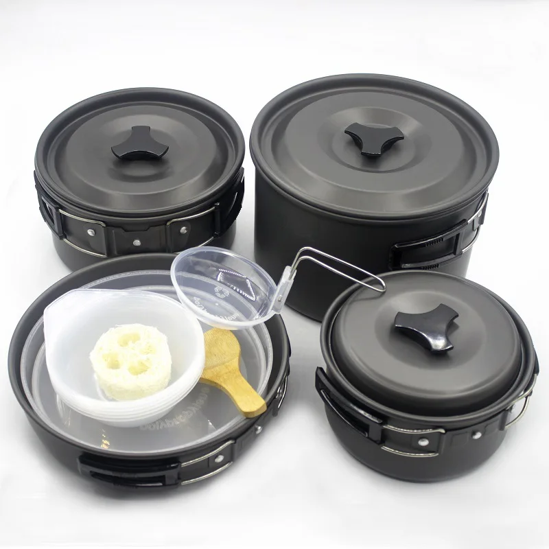 

Outdoor Camping Cookware Set Marching Utensils Tableware Cooking Stove Kit Travel Pan Hiking Picnic Camping Tools for 4-5 Person
