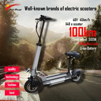 

Long distance 100km Electric Scooter 10inch Motor Wheel good Li Battery Adult kick e scooter folding patinete 48V500W electrico