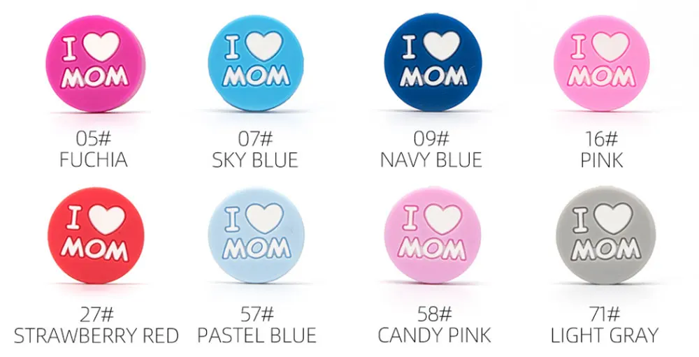 Mom Choose Colors GYLAXIDO 10 шт., силиконовые бусины для мамы, папы, силиконовые жемчужные круглые бусины для изготовления ювелирных изделий, прорезыватели для зубов, грызунов, ожерелье, Mordedor - Цвет: Mom Choose Colors