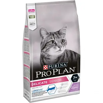 

Сухой корм Purina Pro Plan Delicate для взрослых кошек старше 7 лет с чувствительным пищеварением, с индейкой, 1.5 кг