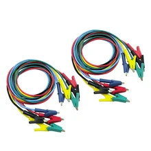 Набор из 10 шт. двухсторонних тестовых проводов для перемычек типа Аллигатор длиной 1 м и 5 цветов 1500 В 15 А