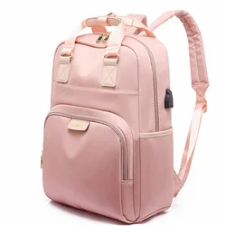 Women's Laptop Backpack 14 15 Inches Woman Waterproof Bagpack School Bags Female Pink Backpack for Teenager Girls Women Rucksack
