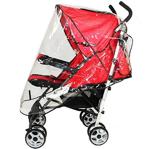 Stroller Rain Cover Universal Waterproof Wind Dust Shield Baby Stroller Pushchair Pram Rain Cover Transparent with Black hot