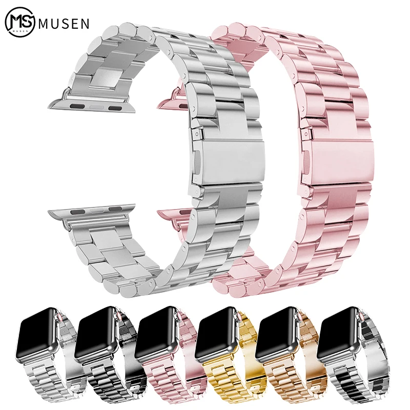 

Stainless steel strap 38MM 42MM for apple watch band 4 3 2 1 metal chain with smart strap iwatch 5 40MM 44MM accessories