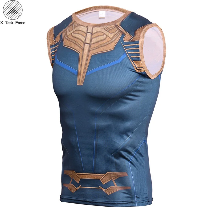 

Avengers 3 Thanos 3D Tank Top Men Compression Base Layer Sleeveless Summer Vest Fitness Tights Workout Tops Tees Drop Ship