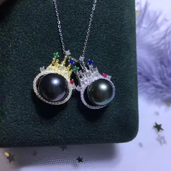 

Castle Style 925 Silver Pendant Base Mountings Findings Settings Women's Parts for Oyster Edison Pearl Coral Jade Beads Stones