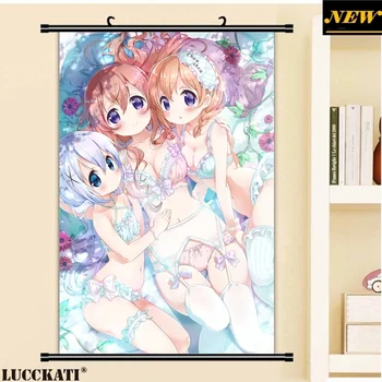 

40X60CM Gochiusa Gochuumon wa Usagi Desu ka Rabbit cameltoe sexy loli bikini cartoon anime wall scroll canvas painting poster