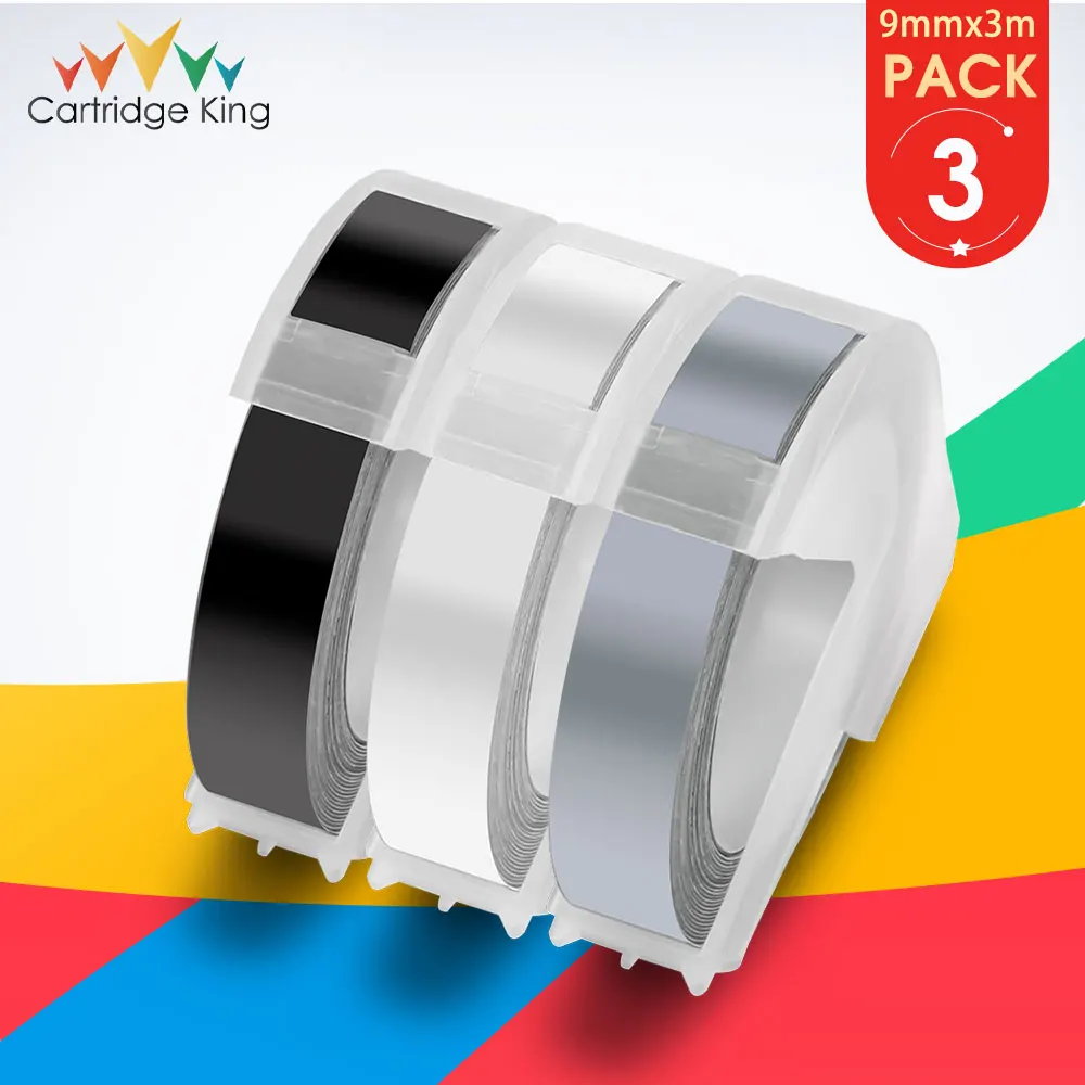 

3PK Красочные для 3D DYMO Этикетки, синие 9 мм тиснение DIY, буквенная лента для Motex E-101 Motex E-202 Motex, принтер этикеток