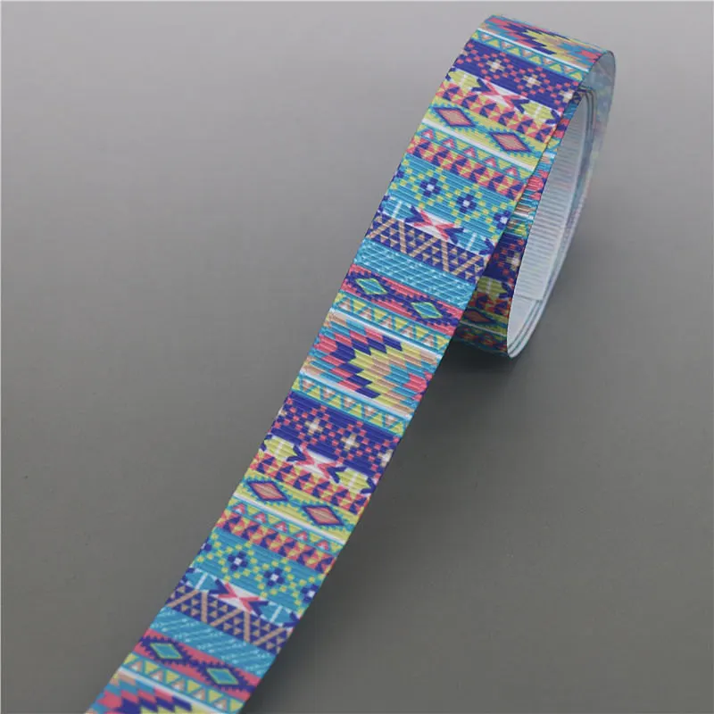 DUWES 50 ярдов ацтекский, племенной напечатан Grosgrain ленты ленточный аксессуар Hairbow Головные уборы украшения «сделай сам» оптом OEM D1148