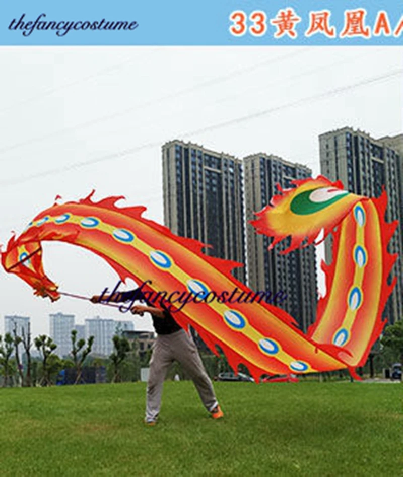 

10M Silk Peacock Ribbon Dragon Dance Costume Fitness Outdoor traditional dress Carnival Square Performance Halloween Toys Party