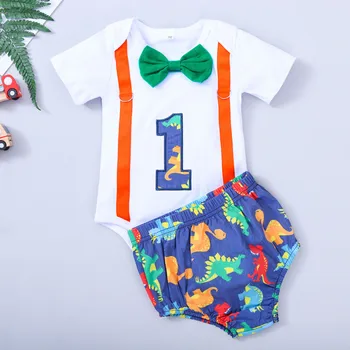 

детская одежда baby boy clothes детские вещи ropa niña kids clothes Bow Tie One-year-old Birthday Short Wholesale Z4 2020 new