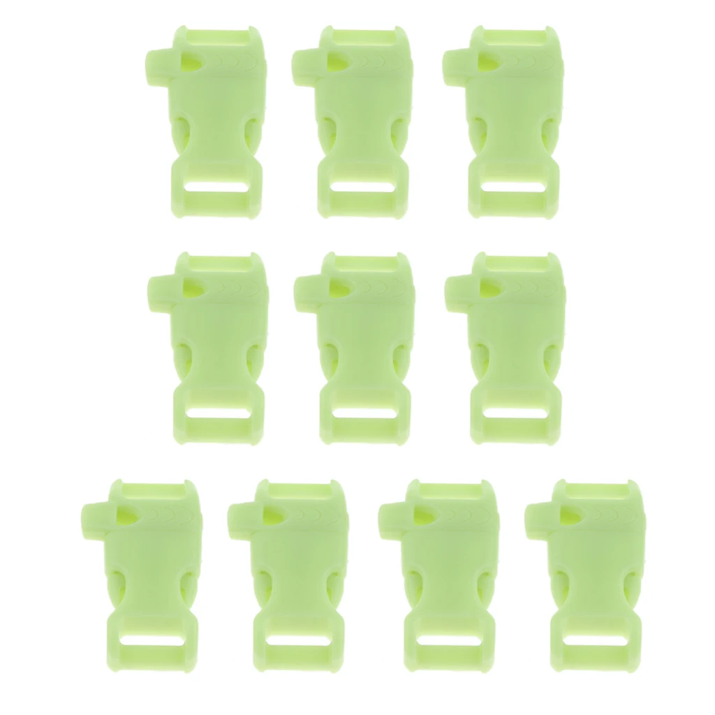 

10Pcs Contoured Side Release Whistle Buckles For Paracord Bracelets ,Bags ,Rope, Backpacks