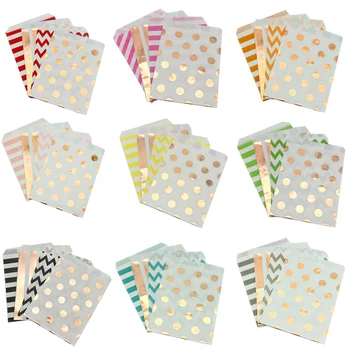 

1000pcs Rose Gold Paper Gift Bags Colors Baby Pink Blue Red Green Yellow Teal Black Orange for Candies Soaps Jewelry Pendants